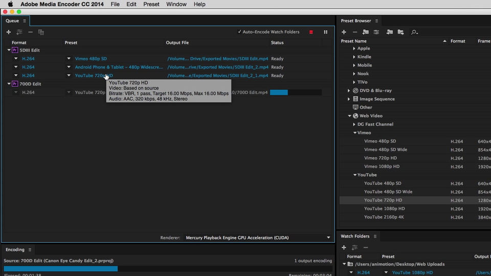 Samenwerking tussen Adobe Media Encoder en Premiere Pro